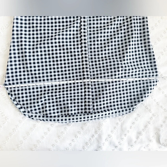 J. Crew Gingham Plaid Long Sleeve Blouse Size Small Black White Pleated Office - Picture 10 of 11